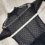 ZARA Mesh Top swiss dot ruffle long sleeve womens Black (small) party dark witch Photo 2