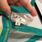 Milly $345 GOSSIP GIRL  GREEN WATERCOLOR SHIMMER SILK DRESS Sz 6 Photo 7