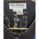 Jack B Quick Party Cocktail Drinks Martini New Years Cardigan Sweater Medium Black Photo 2