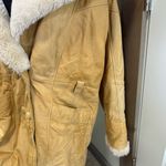 wilson's leather Vintage  Hooded Fur Trim Penny Lane Coat Tan Parka Shearling L Photo 3