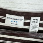 Covington Striped Ribbed Knit Tank Top Brown White Medium Stretchy Photo 7