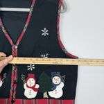Vtg Basic Editions Christmas Sweater Vest Womens XL Snowmen Embroidered Sequin Photo 5