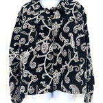 Carole Little Women's Boho Paisley Linen Embroidered Jacket Black White Size 3X Black Photo 0