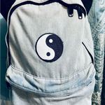 Urban Outfitters Yin & Yang Backpack Light Washed Distressed Denim Zip Unisex Photo 0