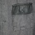 Jet John Eshaya Snap Button Leather Trim USA Made Shirt Small Black Photo 4