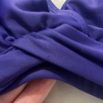 Athleta Women’s Bikini Top Size 32D or 32DD Blue Halter Tie Neck Underwire Photo 4