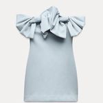 ZARA  bow dress sleeveless baby blue bodycon wedding mini party Photo 11
