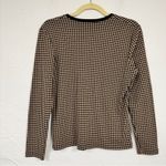 Ann Taylor  Tan Black Houndstooth Cardigan Sweater Womens SP Preppy Y2K Academia Photo 9