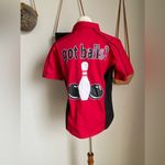 Lucky Bowling “Got Balls?” Red Button Down Shirt, Size Medium Black Photo 1