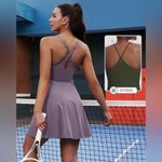 Iuga Activewear Mini Dress Shorts Underneath Tennis Golf Workout Dress Purple S Photo 3