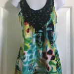 I.N. San Francisco colorful Floral dressy Lace Front tank Top Women’s Size M NEW Photo 2