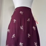 NWT Vintage Y2K Britland Maroon Floral Print Mini Skirt Red Photo 0