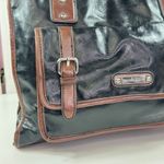 Franco Sarto  Faux Leather Large Tote Shoulder Bag Black Brown Photo 4