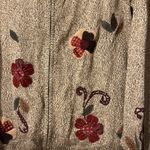 Liz Claiborne Vintage Crazy Horse Brown Sweater 1X Zip Up Knit Appliqué V-Neck Photo 3