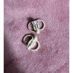 Silver Tone Cubic Zirconia Open Circle Stud Clip On Earrings Costume Jewelry Photo 3