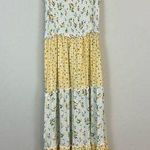 Bebop | Yellow and White Tiered Floral Maxi Dress Size Medium Photo 0