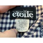 VTG Etoile Skirt Set Size 6 Navy Gingham Peplum Preppy Twee 80s 90s Heritage Blue Photo 9