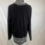 kim rogers  black and white snowflake reversible removable scarf sweater large Photo 2