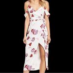 Bardot Off the Shoulder White Floral Wrap Dress Photo 3
