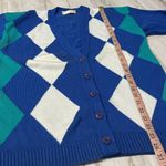 Pendleton Vintage  Sophisticates Blue Argyle Button Cardigan Size Small Photo 9