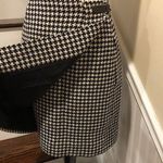 Ralph Lauren Black White Houndstooth Wool Lined Wrap Skirt Leather Closure Sz 4 Photo 3