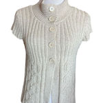 it's our time Womens It is Our Time Mock Neck Chunky Button Cable Knit Oatmeal Sweater - Sz XL Photo 0