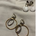 Lot of 5 Pairs Clip On Earrings Gold Silver Tone Purple White Yellow Red Beads Photo 4