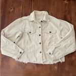 POL Cream Distressed Button Front Corduroy Jacket Photo 1