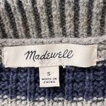 Madewell  Striped Knit Sweater Vest Small Gray Navy V-Neck Cotton Photo 4