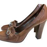 BCBGirls  Women's Brown Patent Leather Oxford Heels Size 7 Y2K Photo 0