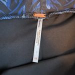 Free People  Women XS Blue Black Floral Romi Mesh Mini Skirt Gathered Ruffle Photo 4