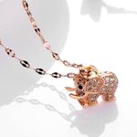 Zircon Crystal Rose Gold Little Elephant Necklace Photo 0