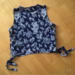 Michael Kors  Dressy,, Lightweight Sleeveless Crop, Navy, White, Large Petite Photo 1