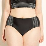 Kona Sol  black embroidered aztec chevron design halter bikini top & bottoms 24w Photo 9