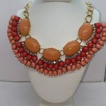 Handmade Multi-Tone Coral Pink Orange Rhinestone Pendant Necklace Photo 0