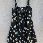 BP . Women's Romper Shorts Sleeveless Black Floral Smocked Back Size Small Photo 0