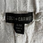 Coco + Carmen Pants Womens Medium Cream Linen Blend Cropped Frayed Hems Neutral Photo 5