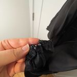 Azazie  EMERIA | Black Sheath Side Slit Metallic Satin Dress Photo 6