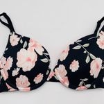 PINK - Victoria's Secret  Black Floral Push Up Bra Size 32C Photo 7