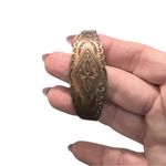 Vintage Navajo Copper Native American Etched Open Cuff Bracelet Brown Photo 2