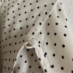 Max Mara Pussybow Secretary 100% SILK Polkadot Blouse in White and Black Sz. M/L Photo 7
