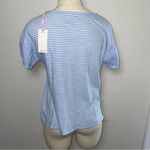 Vineyard Vines XS Hydrangea Blue Striped Cotton Tee w/ Floral Pocket Photo 6