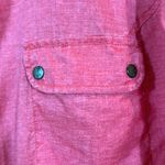 a.n.a  Pink Lightweight Cotton Summer Shortsleeve Rolled Tab Button Women Shirt XL Photo 9
