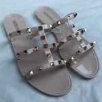 Olivia Miller Tan Caged Jelly Sandals w/ Gold Studs  Photo 1