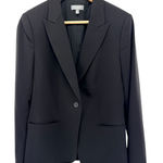 Neiman Marcus  Black Tailored Blazer Jacket Minimalist Luxury Workwear Size 10 Photo 0