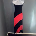 LA Class Black & Coral Pink / Orange Strapless Maxi Dress Womens Small Photo 3