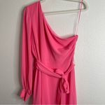 Badgley Mischka Belle One Shoulder Pink Maxi Dress Size 12 Photo 1
