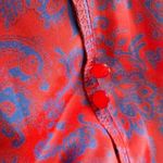 Oscar de la Renta Red-Blue Paisley Blouse Photo 6