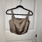 House of Harlow 1960 x Revolve Taupe Satin Corset Crop Top Bustier Tan Photo 1
