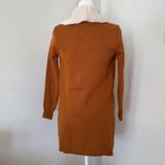 CoffeeShop NY Women Open Front Sherpa Cardigan Mustard Faux Suede Knit SleevesXS Orange Size XS Photo 3
